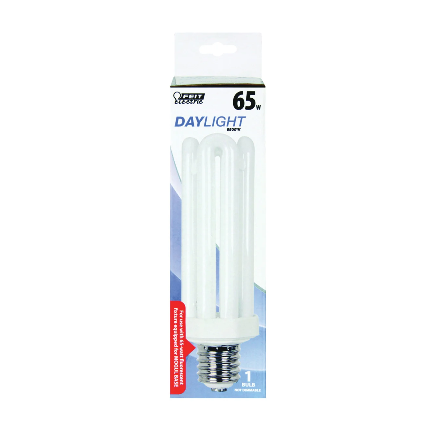PLF65/65 Compact Fluorescent Bulb, 65 W, Tubular Lamp, Mogul E39 Lamp Base, 4550 Lumens, 6500 K Color Temp - Feit Electric
