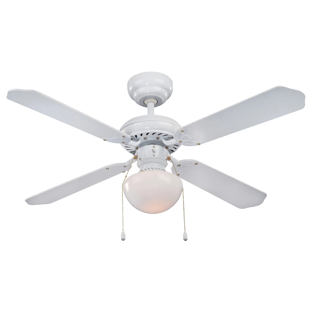 CF-78133 Ceiling Fan, 4-Blade, White Housing, 42 in Sweep, MDF Blade, 3-Speed