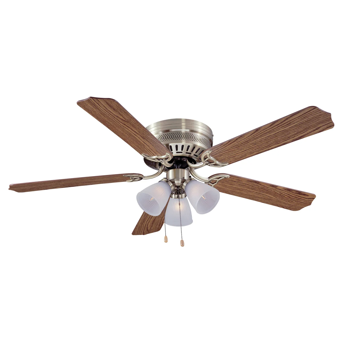 CF-78049L Ceiling Fan Light Kit, 5-Blade, Antique Brass Housing, 52 in Sweep, MDF Blade, 3-Speed