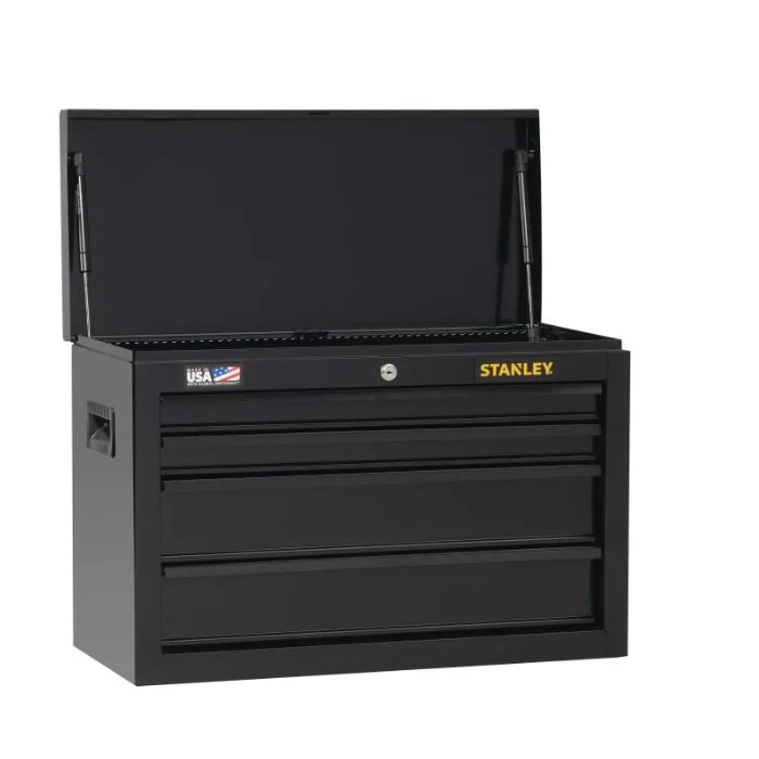 STST22643BK Tool Chest, 3663 cu-in, 26 in OAW, 17-1/2 in OAH, 12 in OAD, Steel, Black, 4-Drawer
