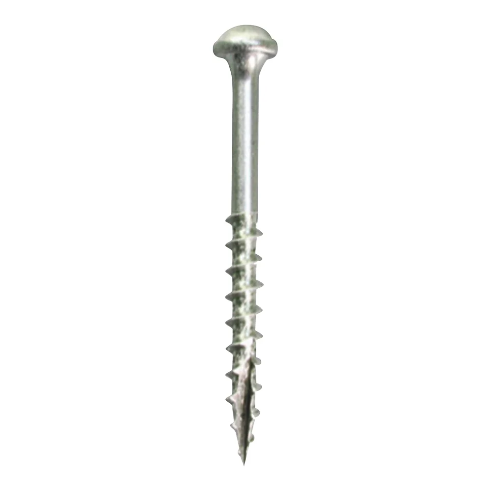SML-F125S5-100 Pocket-Hole Screw, #7 Thread, 1-1/4 in L, Fine Thread, Maxi-Loc Head, Square Drive, Sharp Point