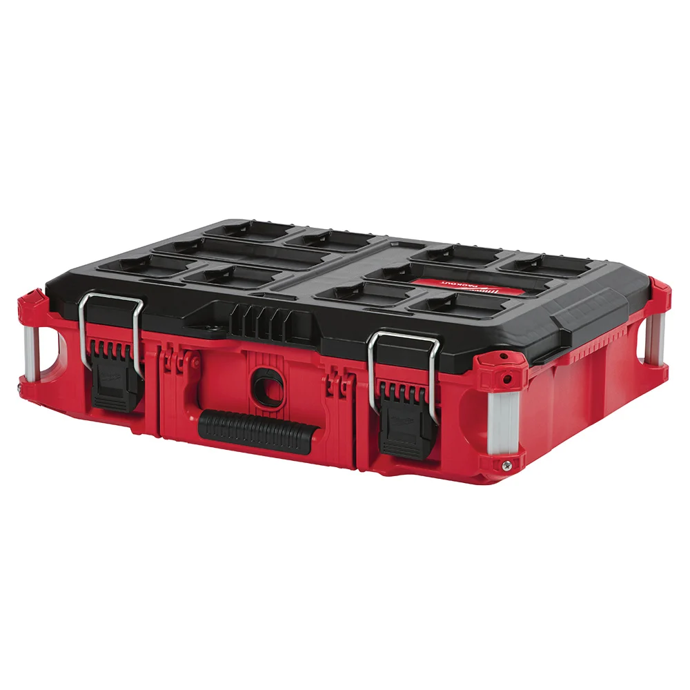 PACKOUT 48-22-8424 Tool Box, 75 lb, Plastic, Red, 22.1 in L x 16.1 in W x 6.6 in H Outside