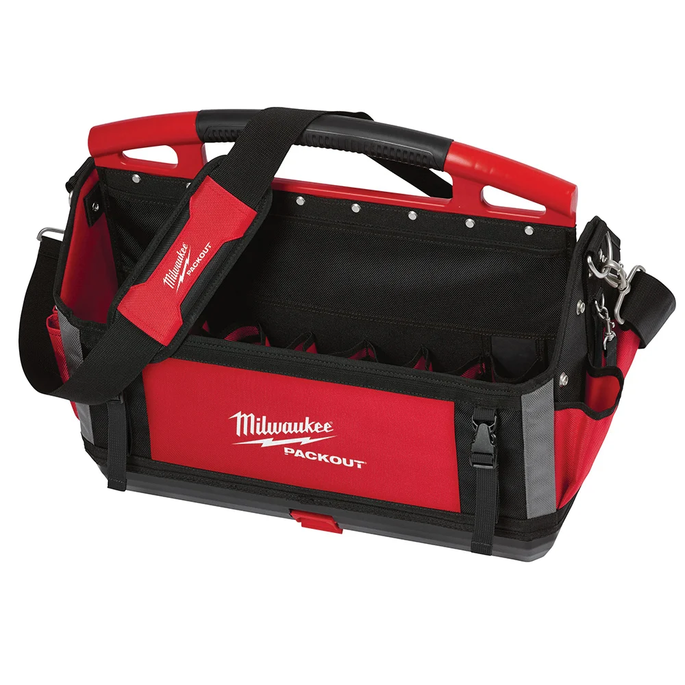 PACKOUT 48-22-8320 Tool Tote, 20 in W, 11 in D, 17 in H, 32-Pocket, Polyester, Red