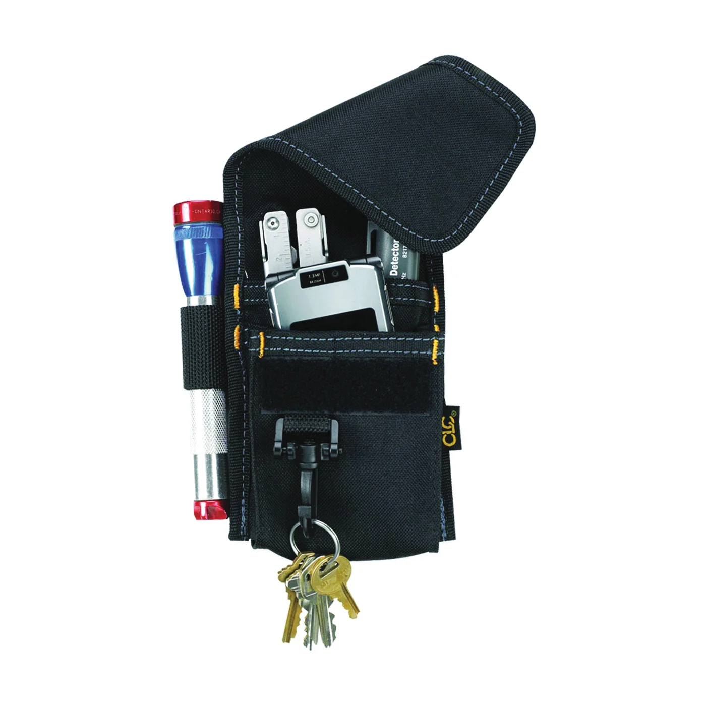 Tool Works Series 1104 Multi-Purpose Tool Holder, 4-Pocket, Polyester, Black, 3 in W, 7-1/4 in H, 1 in D