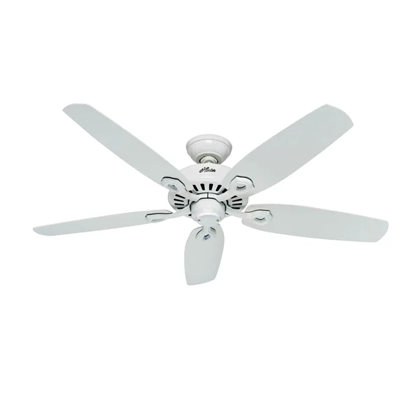Builder Elite Series 53240 Ceiling Fan, 5-Blade, Snow White Blade, 52 in Sweep, Wood Blade, 3-Speed