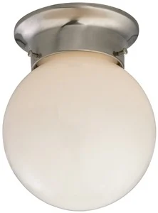 F3BB01-3375-BN Single Light Ceiling Fixture, 120 V, 60 W, 1-Lamp, A19 or CFL Lamp, Brushed Nickel Fixture