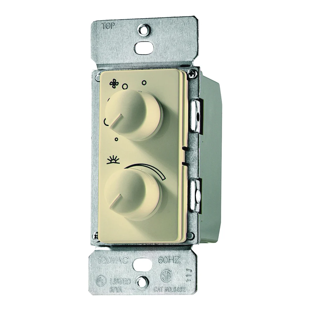 RDC15-V-K Fan/Light Control, 1-Pole, 1.5 A, 120 V, Ivory
