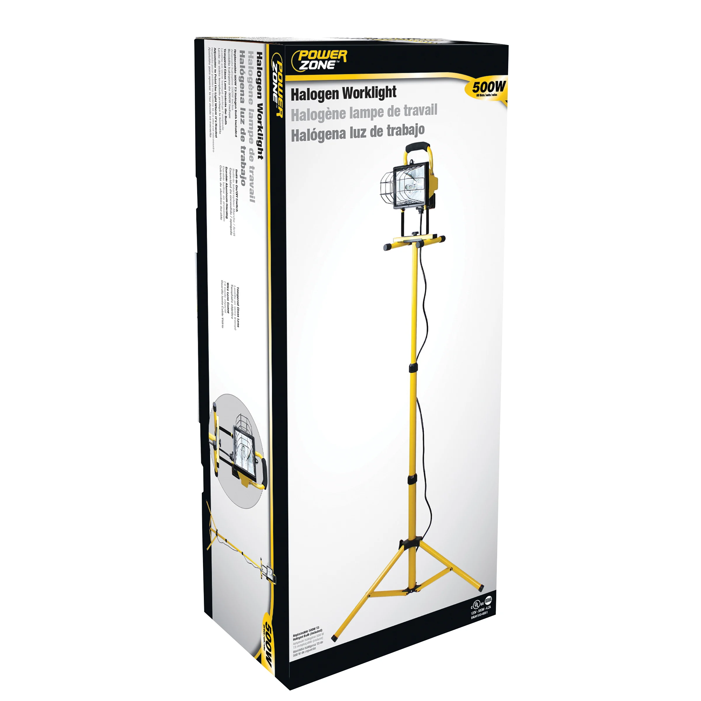 ORHLT5006 Work Light, 500 W, 1-Lamp, Halogen Lamp, 8000 Lumens, Yellow