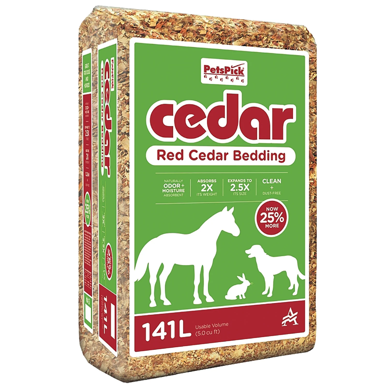 2.0P5PT55 Livestock Bedding, Cedar, Red - PetsPick