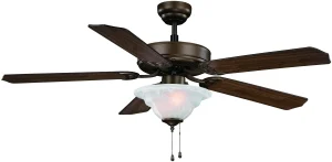 CF-B552-ORB Ceiling Fan, 5-Blade, Oak or Walnut Blade, 52 in Sweep, MDF Blade, 3-Speed