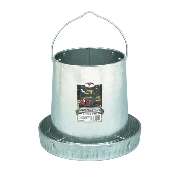 9112 Poultry Feeder, 12 lb Capacity, Rolled Edge, Galvanized Steel - Little Giant