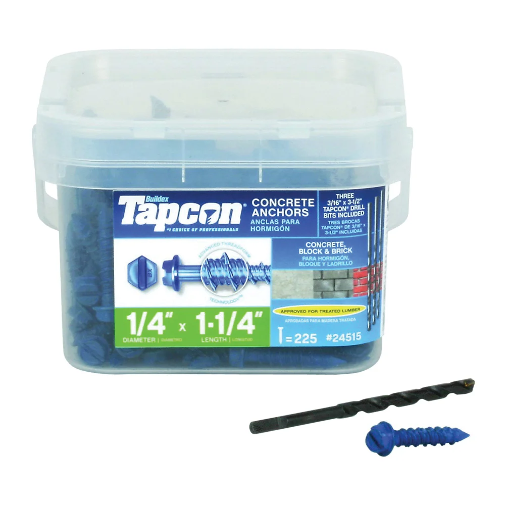 24515 Screw Anchor, Hex Drive, Steel, Climaseal, 75 PK - Tapcon