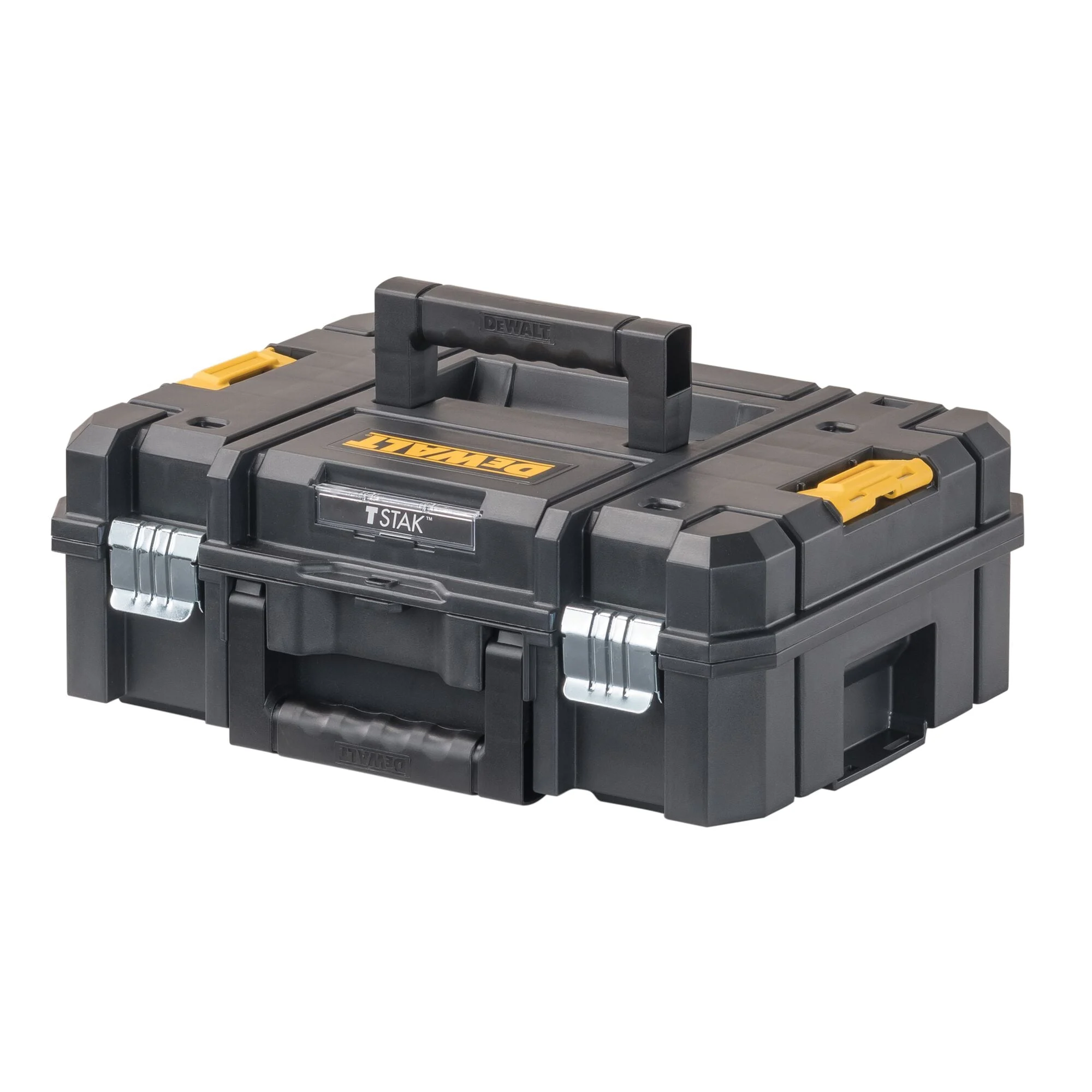 TSTAK II Series DWST17807 Flat Top Tool Box, 66 lb, Plastic, Black, 17-1/4 in L x 6-3/8 in W x 13 in H Outside