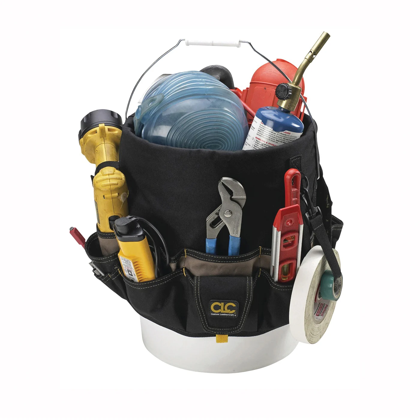 Tool Works Series 1119 Bucket Tool Organizer, 48-Compartment, Polyester, Black/Khaki