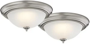 ZD13-BN-C Ceiling Light Fixture, 0.17 A, 120 V, 20 W, 2-Lamp, LED Lamp, 1500, 3000 K Color Temp