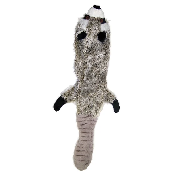 Skinneeez 5370 Plush Dog Toy, Raccoon, Gray/White - Spot