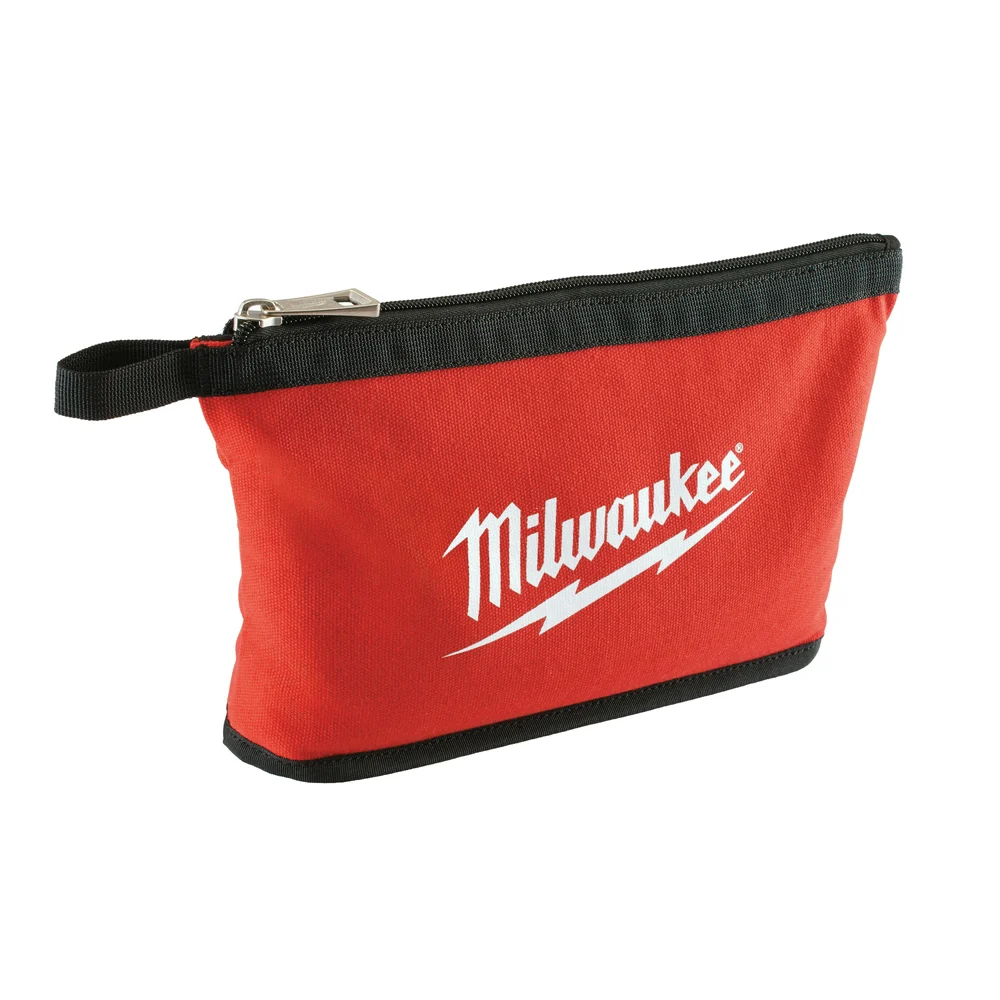 48-22-8180 Zipper Pouch, 1-Pocket, Canvas, Red, 1/2 in W, 8 in H, 12-1/2 in D