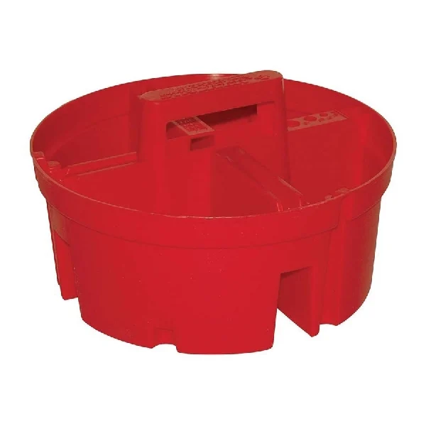 15054 Super Stacker, Plastic, Red, 10-1/2 in Dia x 6 in H Outside, 4-Compartment
