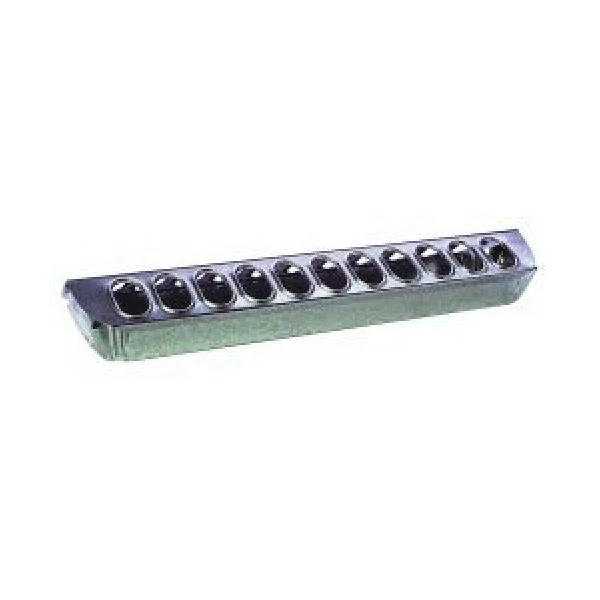 9830 Slide Top Poultry Feeder, 30-Compartment, Rolled Edge, Steel, Galvanized, Ground Mounting