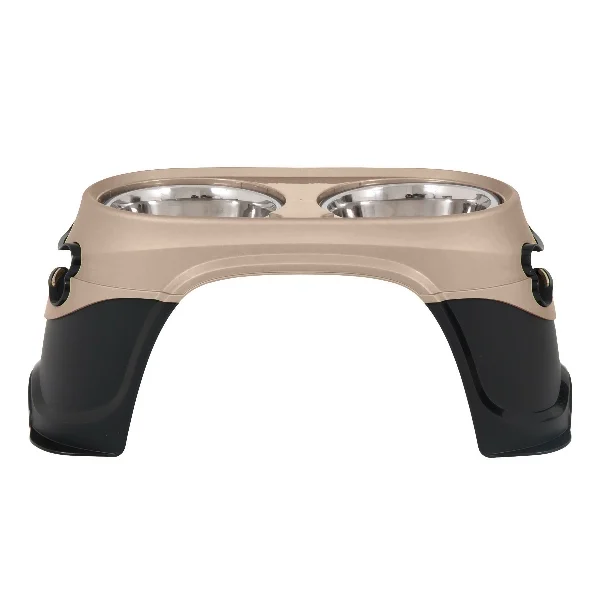 Easy Reach Diner 23479 Feeder and Waterer, XL, 12 cup Volume, 2-Compartment, Plastic/Stainless Steel