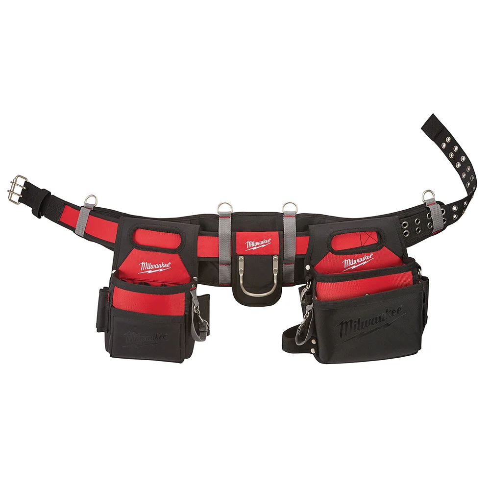 48-22-8110 Electrician's Work Belt, 30 to 53 in Waist, Nylon, Black/Red, 29-Pocket