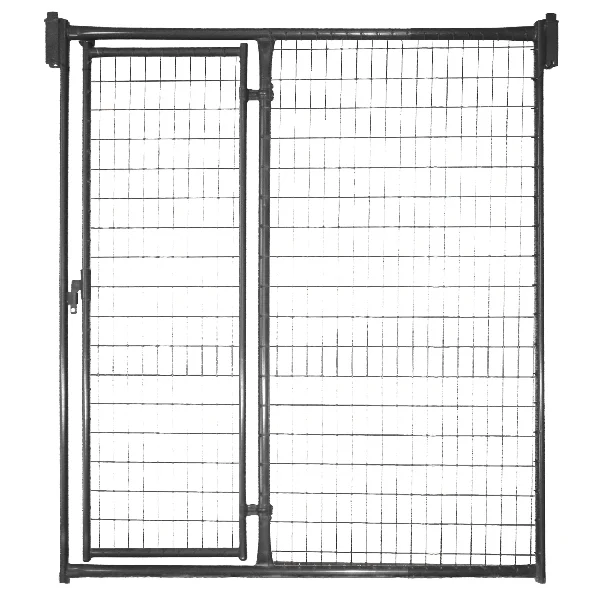 KF6101GY Kennel Front with Gate, 10 ft L x 6 ft H, Premier, Stainless Steel, Gray, Powder-Coated