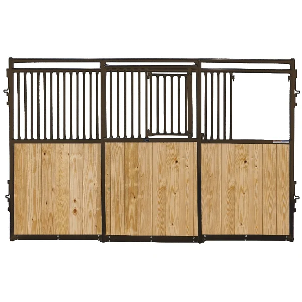 HSF12BN Stall Panel Bar, 12 ft OAW, 90 in OAH, 16 ga, Steel, Brown, Powder-Coated