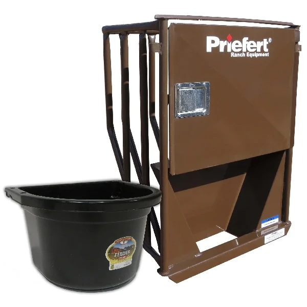 HSFFBN Horse Stall Feeder, Premier, Steel, Brown - Priefert