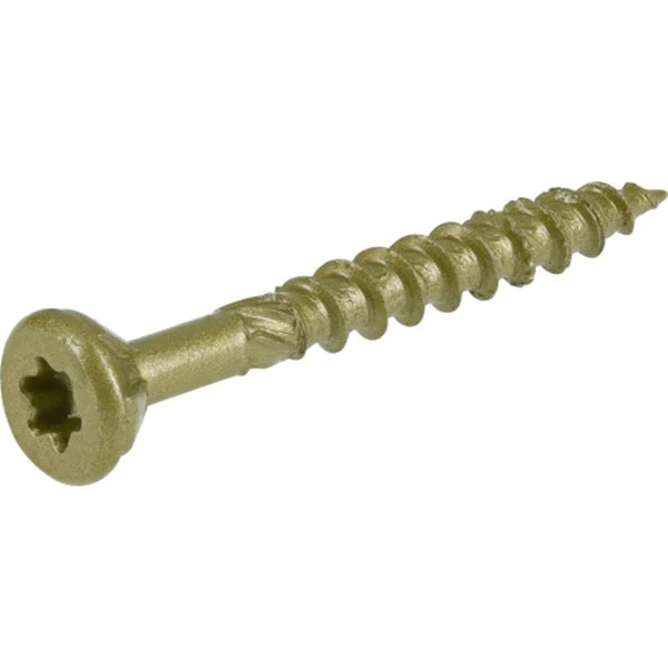 48595 Screw, #8 Thread, 1-1/2 in L, Flat Head, Star Drive, 20 PK, Steel, Zinc