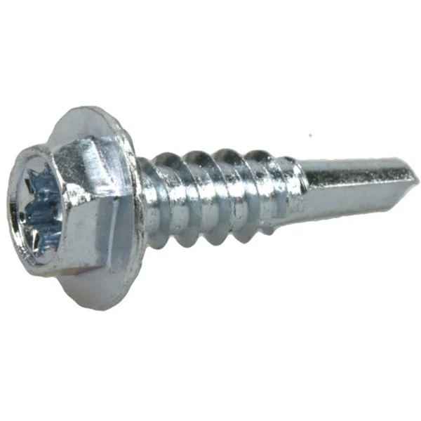 116122 Screw, #10 Thread, 3/4 in L, Washer Head, Hex, Star Drive, Zinc, 112 PK - Power Pro
