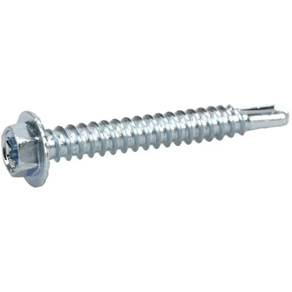 116124 Screw, #10 Thread, 1-1/2 in L, Washer Head, Hex, Star Drive, Zinc, 68 PK