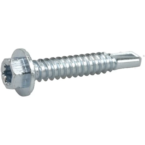 116129 Screw, 1/4 in Thread, 1-1/2 in L, Washer Head, Hex, Star Drive, Zinc, 37 PK