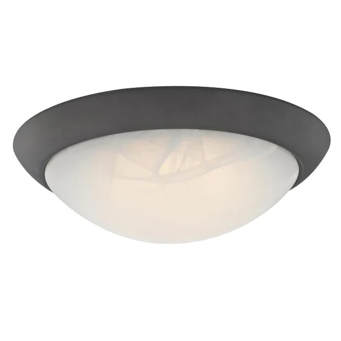 6308900 Ceiling Light Fixture, Oil-Rubbed Bronze Fixture, Alabaster Shade, White Shade, 120 V, 15 W
