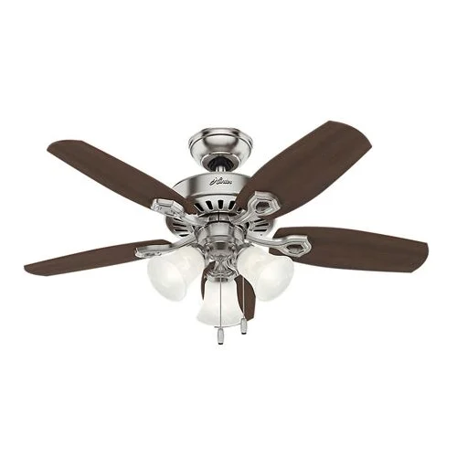 Builder Series 52106 Ceiling Fan, 5-Blade, Brazilian Cherry/Harvest Mahogany Blade, 42 in Sweep, MDF Blade