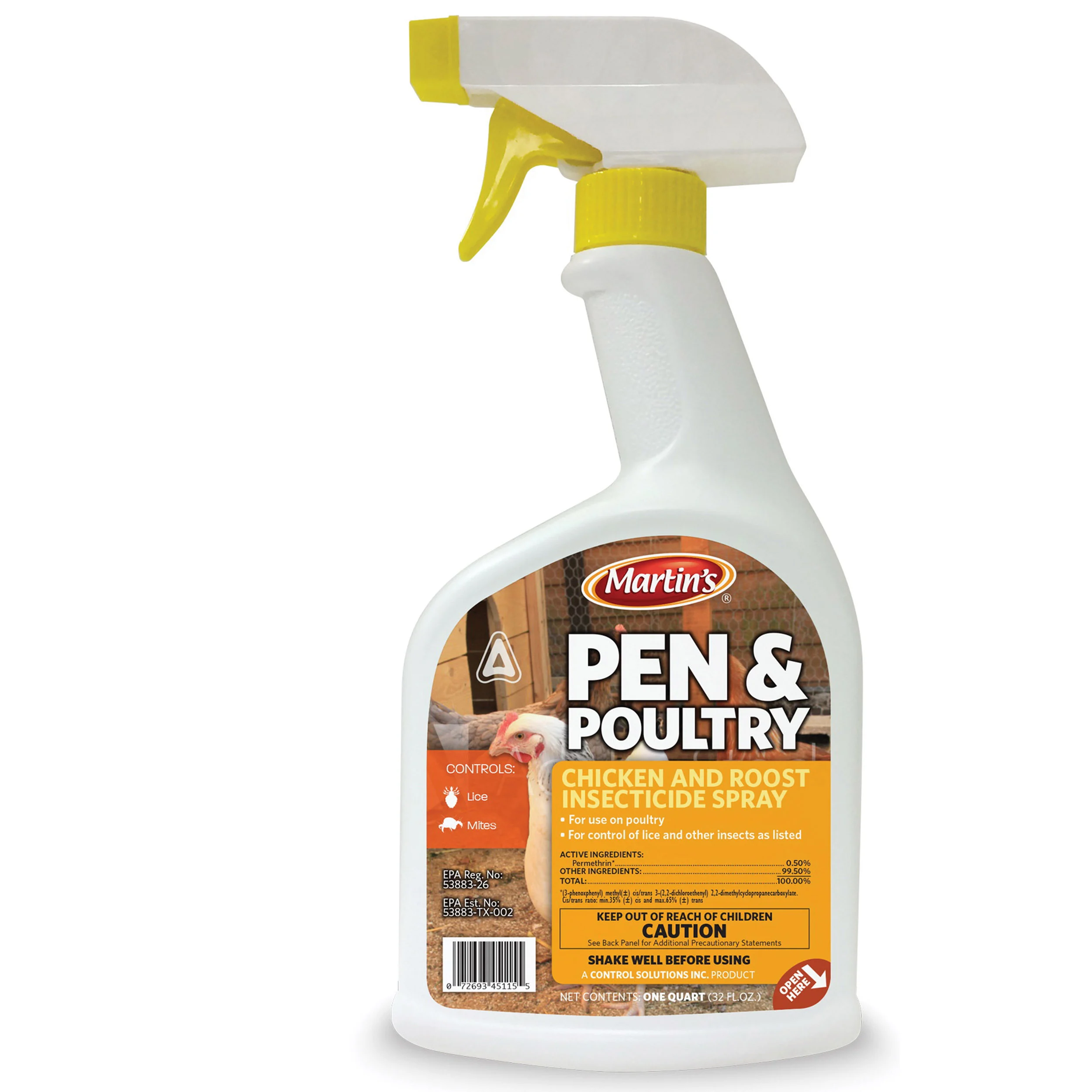 MA4511 Chicken and Roost Insecticide Spray, Liquid, 1 qt Bottle - Martin's
