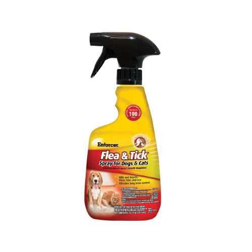 EFT166 Flea and Tick Spray, Liquid, Yellow, 16 oz - Enforcer