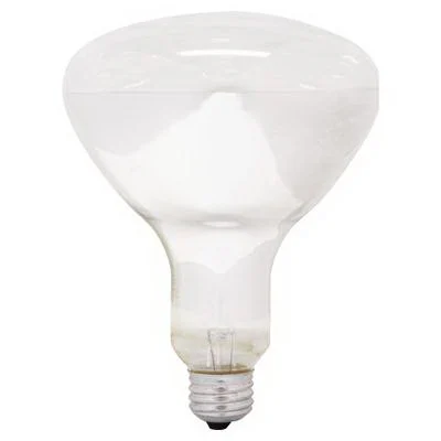 37770 Heat Lamp, 250 W, BR40 Lamp, Medium E26, E24 Lamp Base, 2200 Lumens, Red Light, 5000 hr Average Life