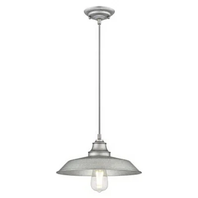 Iron Hill Series 6354600 Pendant Light, 120 V, 1-Lamp, Incandescent, LED Lamp, Steel Fixture