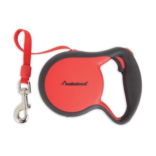 Walkabout 02399 Retractable Dog Leash, 16 ft L, M Breed Size, Red - Petmate