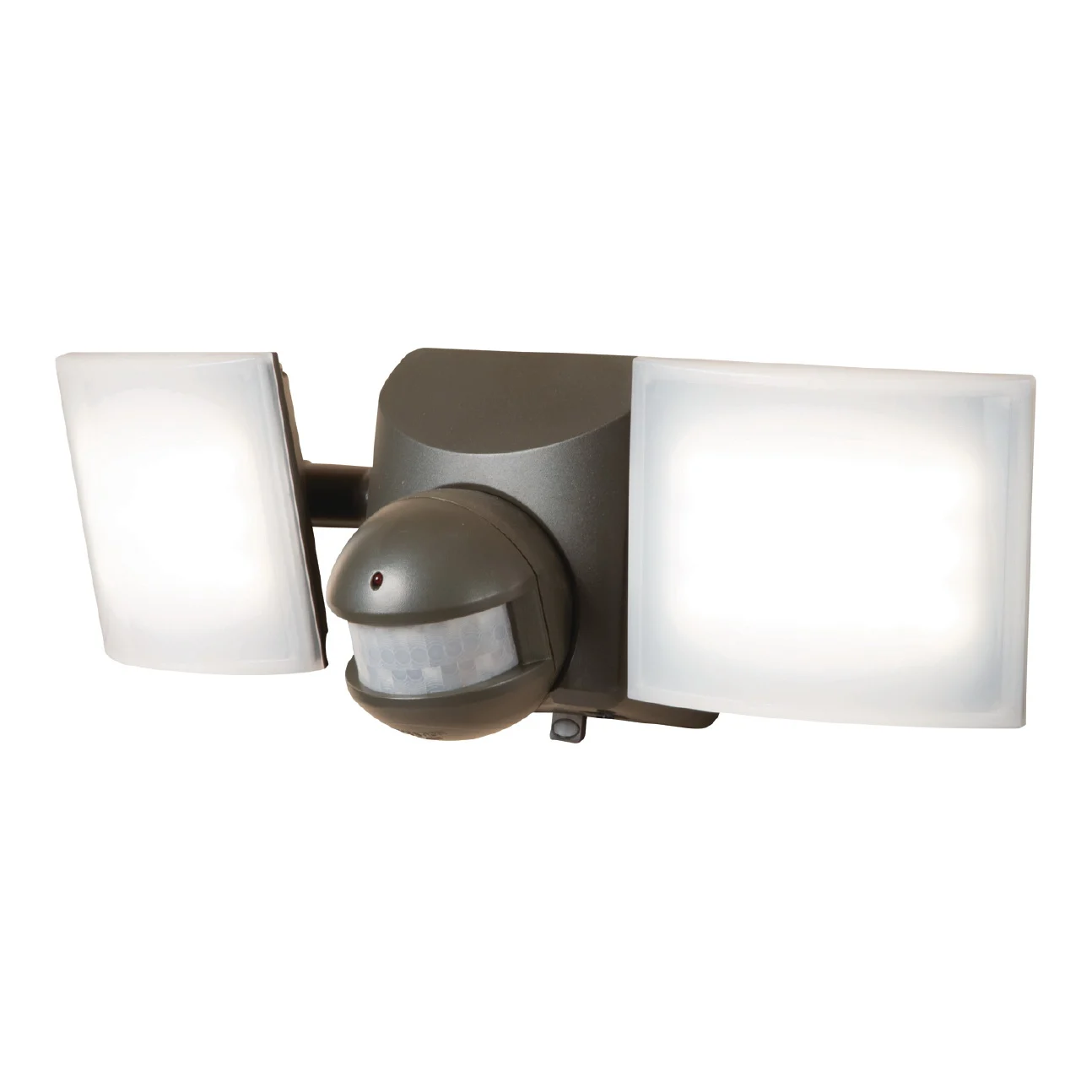MSLED600 Solar Powered Twin Head Flood Light, 120 V, 50 W, LED Lamp, Cool White, 680 Lumens, 3000 K Color Temp, Polycarbonate Fixture, Bronze - Halo