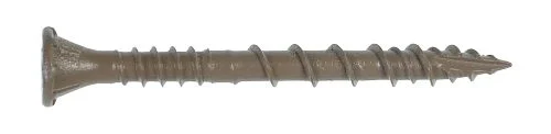 Deck-Drive DSV HCKDSVT212S Screw, #10 Thread, 2-1/2 in L, Ribbed Flat Head, T25 Drive, Steel