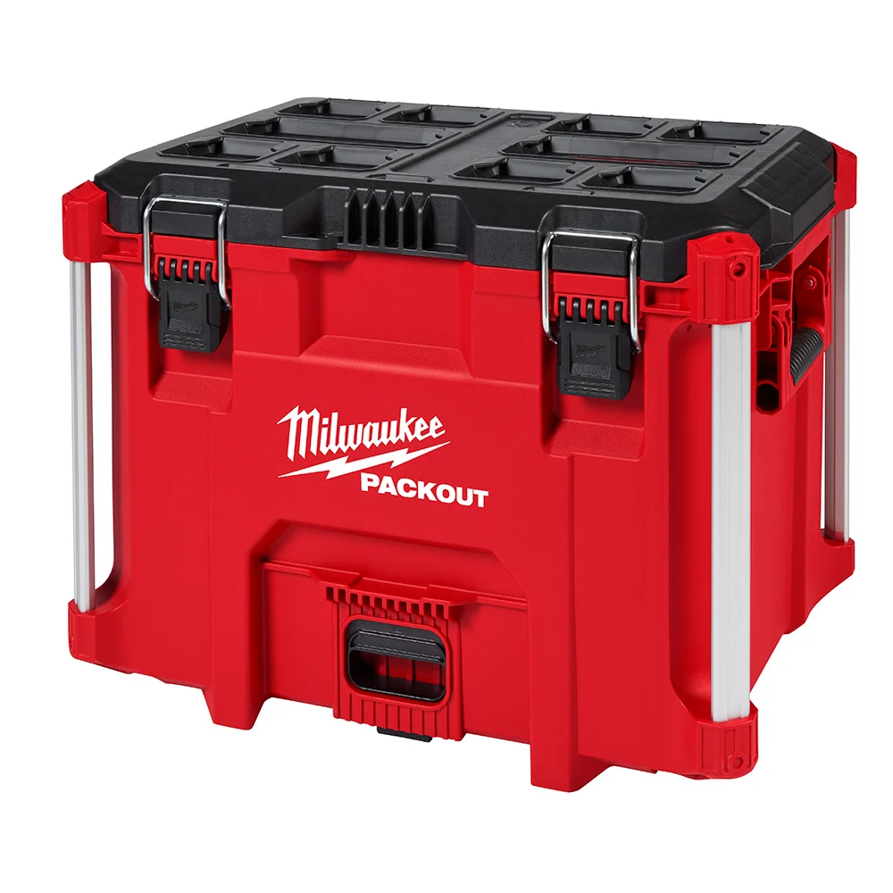 PACKOUT 48-22-8429 Tool Box, 100 lb, Polypropylene, Black/Red, 16.9 in H x 21.8 in W x 15.5 in D Outside
