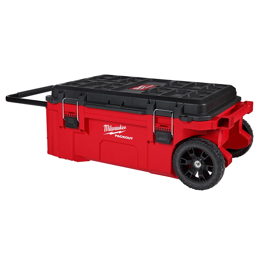 PACKOUT 48-22-8428 Rolling Tool Chest, 250 lb, 38 in OAW, 15.8 in OAH, 24 in OAD, Plastic, Red, 3-Drawer