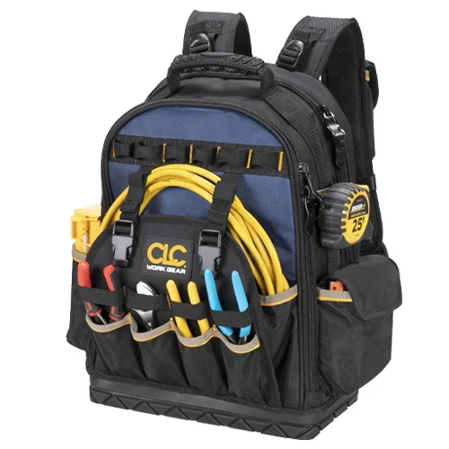 Tool Works Series PB1133 Molded Base Tool Backpack, 38-Pocket, 1680D Ballistic Polyester
