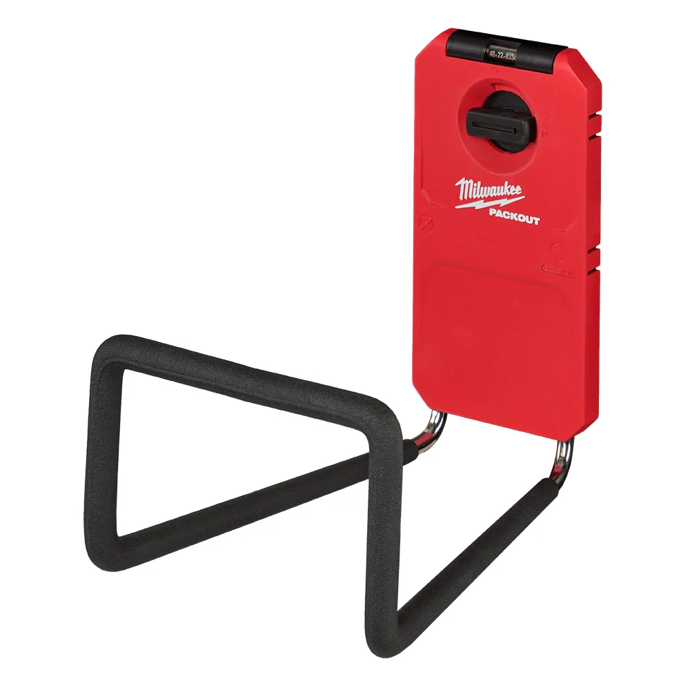 PACKOUT 48-22-8332 Wide Hook, 25 lb Load, 9 in L, 3-1/2 in W, 8 in H, Metal/Polymer, Black/Red