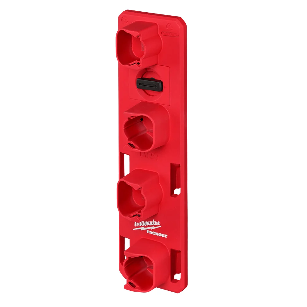 PACKOUT, M12 48-22-8338 Battery Rack, 15 lb, 4-Tool Holder, 4 in W, 13 in H, 2.6 in L, Polymer