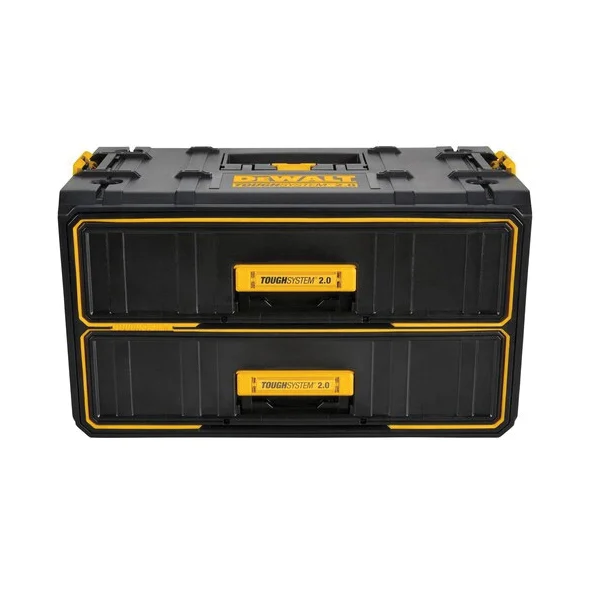 ToughSystem 2.0 DWST08320 Tool Box, 25 lb, Polypropylene, Black, 12-3/5 in H x 12-1/3 in W Outside, 2-Drawer