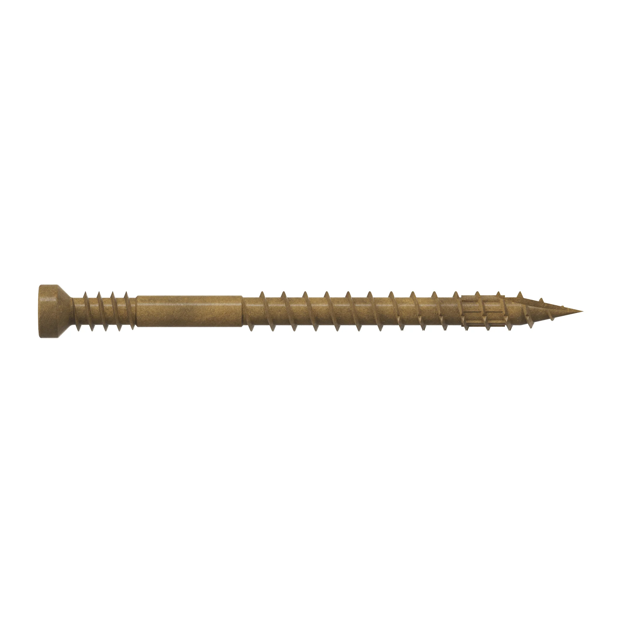 FT07200R100 Screw, #7 Thread, 2 in L, Serrated Thread, Trim Head, 6-Lobe Drive, 100/PK
