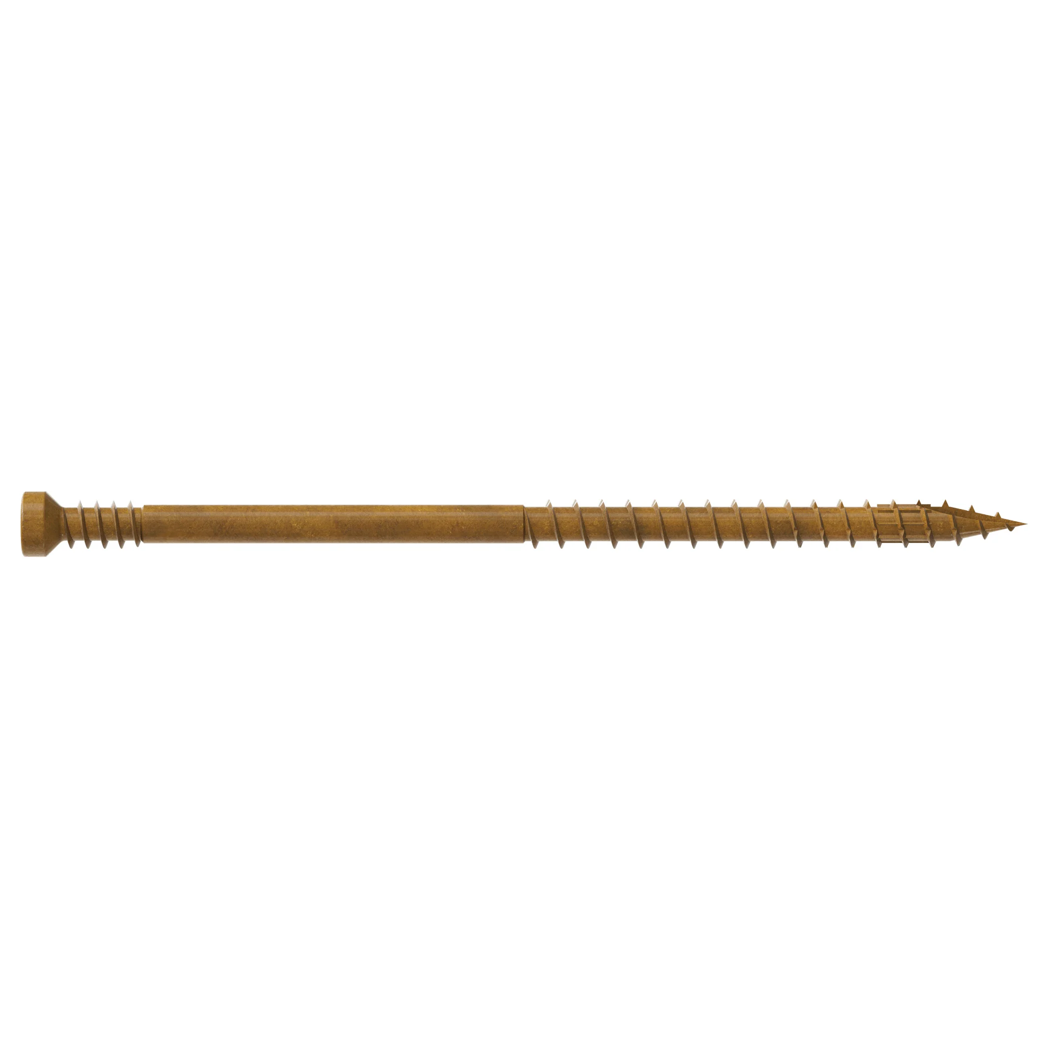 FT07300R100 Screw, #7 Thread, 3 in L, Serrated Thread, Trim Head, 6-Lobe Drive, 100/PK