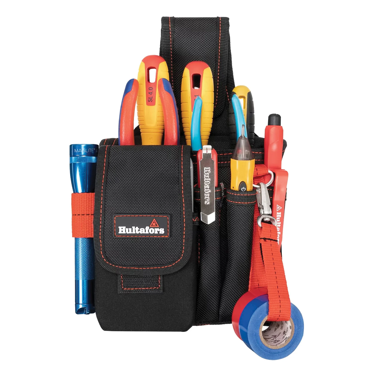 HT5101 Small Technician's Pouch, 5-Pocket, Polyester, Black
